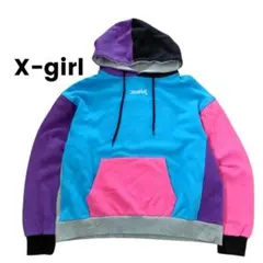 ☆tama☆様 X-girlスウェットフーディー パーカー ロゴ刺繍