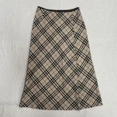 ✨美品✨ バーバリー　フレアスカート　ノバチェック　ベージュ　ロング　総柄　M