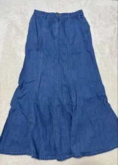 VIS デニム フレアロングスカート M