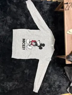 ミッキーマウス グレー 長袖ニット