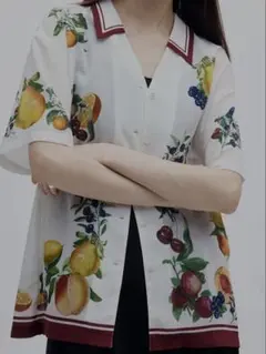 MEDI FRUIT SCARF PATTERN SHEER SHIRTのサムネイル