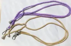 スマホ ショルダーストラップ 紫 ベージュ ２本セット