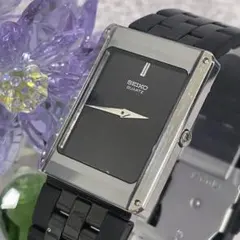 SEIKO セイコー タンク スクエア 黒文字盤 腕時計 #1086