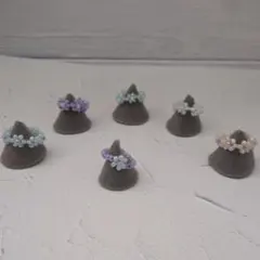 ビーズリング　フラワー　6個セット　指輪