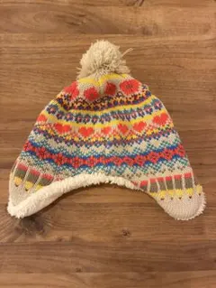 ニット帽 フリースライニング ポンポン付き 48〜50㎝ 子供 キッズ