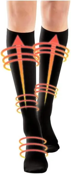 ❣️着圧ソックス メンズ S-M 段階圧力設計 加圧 ハイソックス 黒 無地