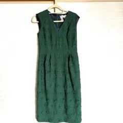 seta ichiro フラワージャガード ワンピース M エメラルドグリーンのサムネイル