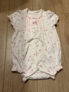 メゾピアノ リボン柄ロンパース 70cm