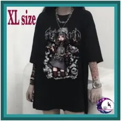 XLサイズ 病みかわ 女の子 Tシャツ 量産型 地雷系 ゴスロリ ブラック 黒n