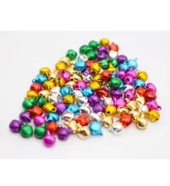 SZ1 鈴 100個 約6ｍｍ 8色ミックス DIY アクセサリーパーツ