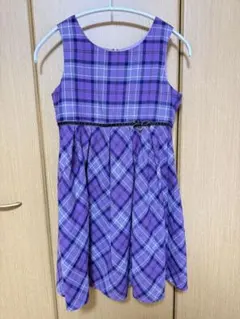 anyFAM チェック柄 ジャンバースカート 140 ワンピース