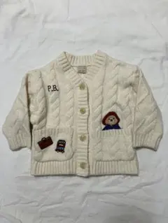 パディントンベア ケーブル編みカーディガン S 80-90cm