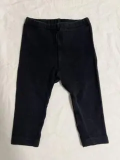 レギンス UNIQLO 【80】 リブ ブラック