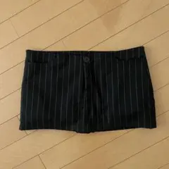 y2k ピンストライプ ミニスカート ブラックのサムネイル