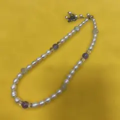 フロスト水晶「なつめカット」 アメジスト入り ネックレス<260325 