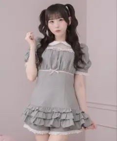 pium チュール切替ティアード半袖セットアップ ぴうむ - メルカリ