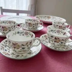 MINTON ミントン ハドンホール カップ＆ソーサー5客 プレート2枚 12点のサムネイル