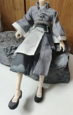 【試作】シチリアの追憶対応　フラットシューズ　中華風 黒　アウトフィット　靴
