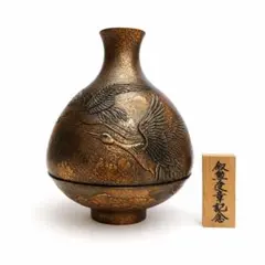 安藤七宝店造 七寶緑釉唐草文 蓋物 共箱】骨董 アンティーク