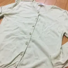 カーディガン エアコン対策 ナチュラルビューティーベーシック ライトグリーン