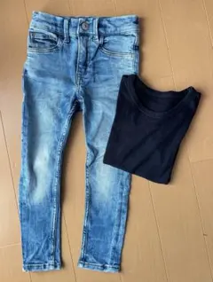 子供服 100 110 長ズボン デニム H&M 肌着 セット