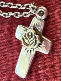 手彫 バラ クロス メキシコ 十字架 ネックレス インディアンジュエリー