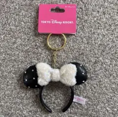 東京ディズニーリゾート ミニー カチューシャ キーチェーン 白スパンコール