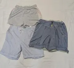 3点セット　160サイズ　ショートパンツ　ポンポネット　H & M　ストライプ