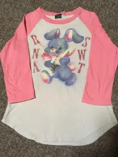 RNA 七分袖Tシャツ ラビット ラメ入り　ピンク　M ラグランTシャツのサムネイル