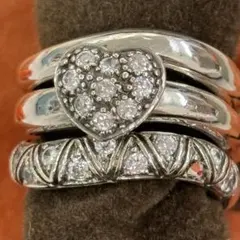 フォリフォリ 3連 リング 指輪 ハート