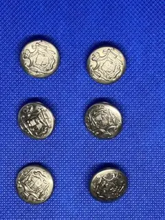 アンティーク　メタリックボタン　6個　現物のみ
