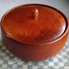 菓子器　レトロ　昭和　懐かしい　木製　蓋付き　インテリア　置物