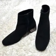 ファビオルスコーニ　ショートブーツ　　サイドジップ　スウェード 37