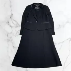 【美品】ブラックフォーマル 喪服 礼服 アンサンブル 9号 M 冠婚葬祭 前開き