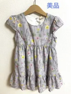 petit main フラワープリント ワンピース