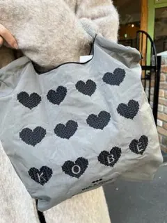 【新品未開封】Ball&Chain神戸限定ハートデザインエコバッグ〈グレー〉 新色☆未開封 Ball&Chain 神戸 限定 ハート バッグ＆ポーチ
