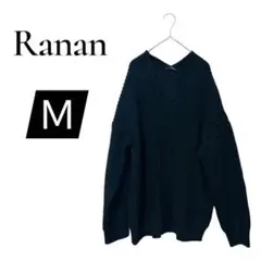 Ranan ロング丈 ニット Vネック ブラック 秋冬 トップス レディースのサムネイル