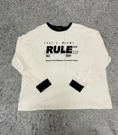 バイカラー長袖Tシャツ ロンT 英字ロゴ 韓国ファッション オーバーサイズ風
