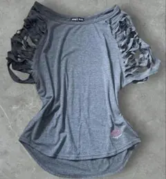 オフショルTシャツ☆ダークコア☆y2k☆平成ギャル☆グランジ☆姫ギャル☆のサムネイル