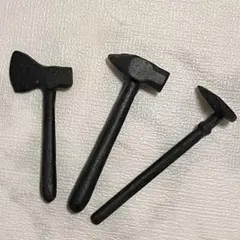 ガーデニング アンティーク ミニチュア オブジェ ハンマー 工具 3点セット