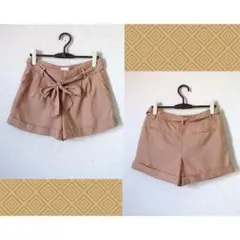 ロペピクニック◆モカブラウン リボン 涼しい ショートパンツ 38サイズ