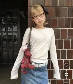 ドットスターチュールシアーロング Tシャツ　haku nugu ウィッシュコア