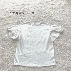 K1【オペークドットクリップ】Tシャツ　半袖　フリル　無地　白　S シンプル