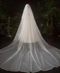 ベール　サテンリボン　パイピング　ロング　3メートル　結婚式　ウェディング