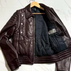 クリスチャンディオール 08AW ラムレザー 2way ブルゾン 44 ブラウンのサムネイル