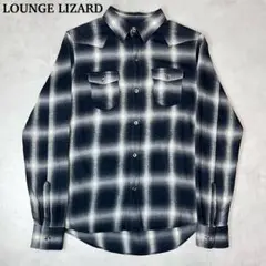 LOUNGE LIZARD オンブレ レーヨン シャツ 好配色 ブラック 3