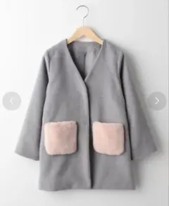 【THE SHOP TK】エコファーポケット付きシャギーコート