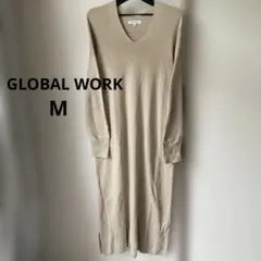 GLOBAL WORK ニットワンピース ベージュ M
