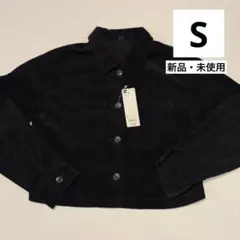 GU ジーユー　コーデュロイショートシャツ　ジャケット　ブラック　Sサイズ