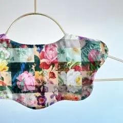 リバティ　アーカイブギンガム　もくもくスタイ ハンドメイドスタイ　よだれかけ